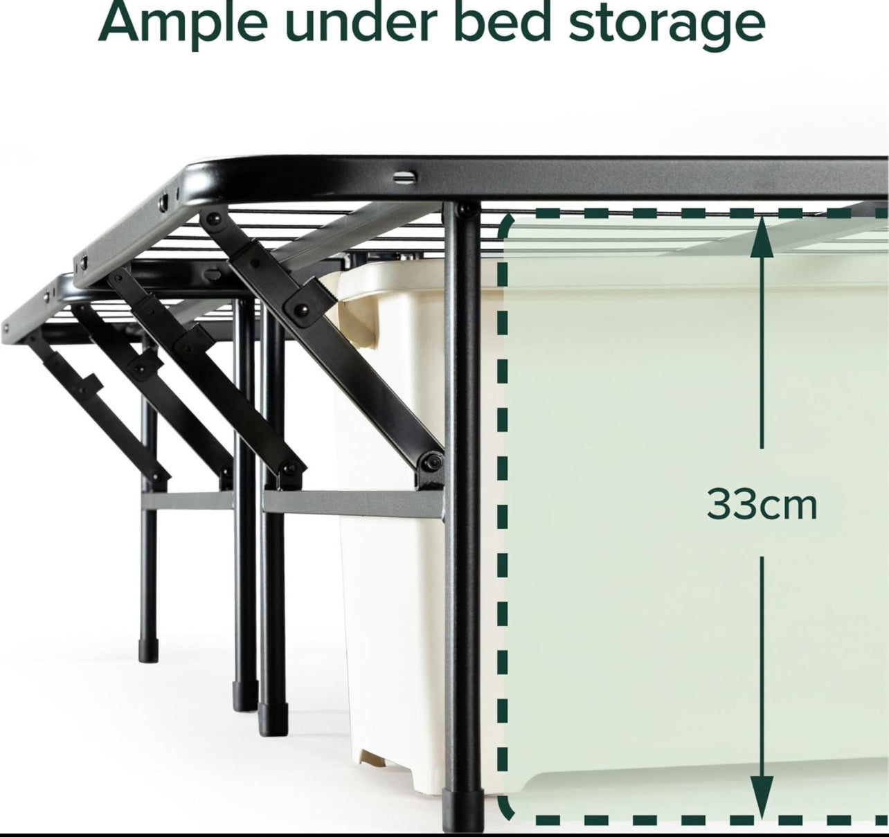 Smartbase Double Bed Base Frame /Foldable Premium Metal Heavy Duty Steel/Under Bed Storag