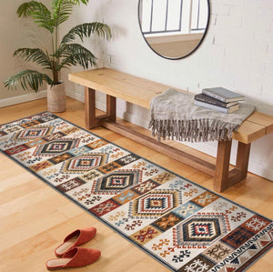 Multi Hallway Runners Soft Stiped Diamond Kilim Entryway Rug 80x300cm