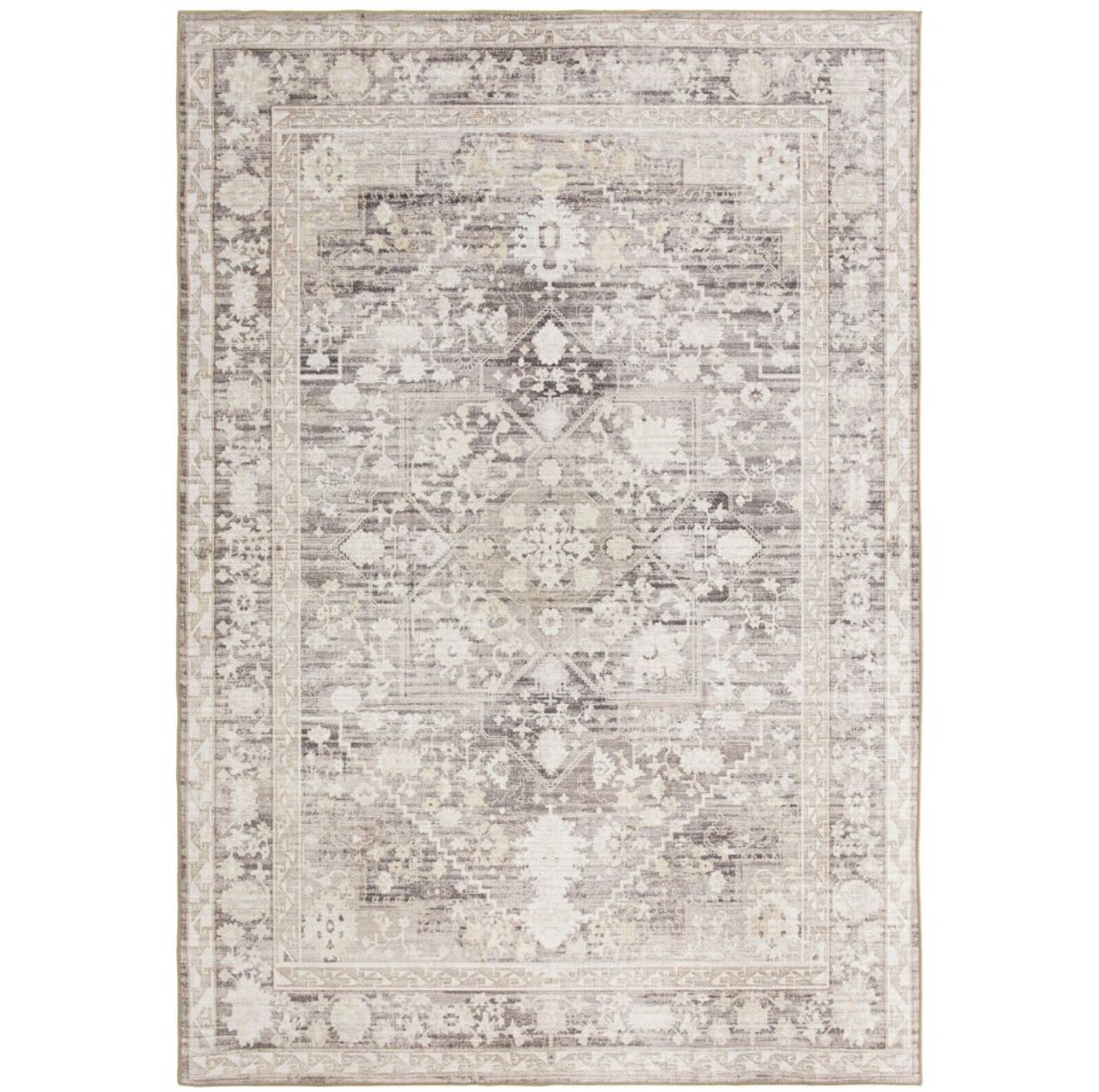 Extra Large Floor Rug Beige Non Slip Plush Lounges Carpet Persian Rugs 240x340cm