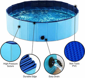 Portable Pet Folding Swimming Pool Dog Cat Washing Bath Tub Outdoor Water