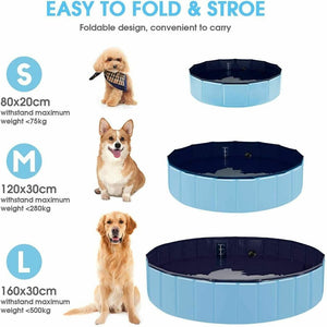 Portable Pet Folding Swimming Pool Dog Cat Washing Bath Tub Outdoor Water