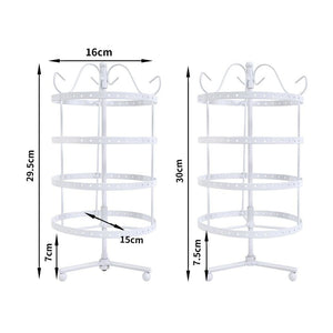 Vintage Earring Holder Stand Jewellery Display Hanging Rack Storage Metal Organiser 4 Tier White