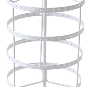 Vintage Earring Holder Stand Jewellery Display Hanging Rack Storage Metal Organiser 4 Tier White