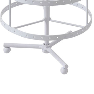 Vintage Earring Holder Stand Jewellery Display Hanging Rack Storage Metal Organiser 4 Tier White