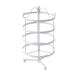 Vintage Earring Holder Stand Jewellery Display Hanging Rack Storage Metal Organiser 4 Tier White