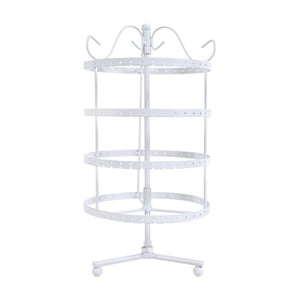 Vintage Earring Holder Stand Jewellery Display Hanging Rack Storage Metal Organiser 4 Tier White