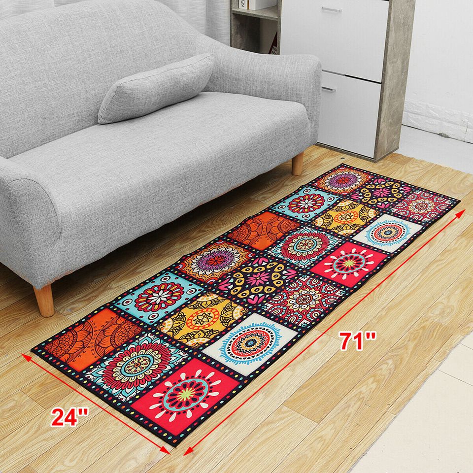 60X180CM Non-Slip Floor Rugs Kitchen Home Door Mat Area Hallway Carpet