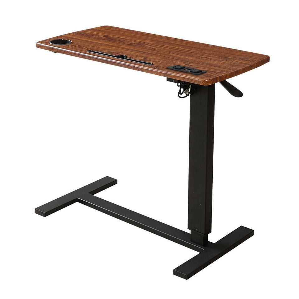 Standing Desk Height Adjustable Sit Stand Office Computer Table Shelf USB