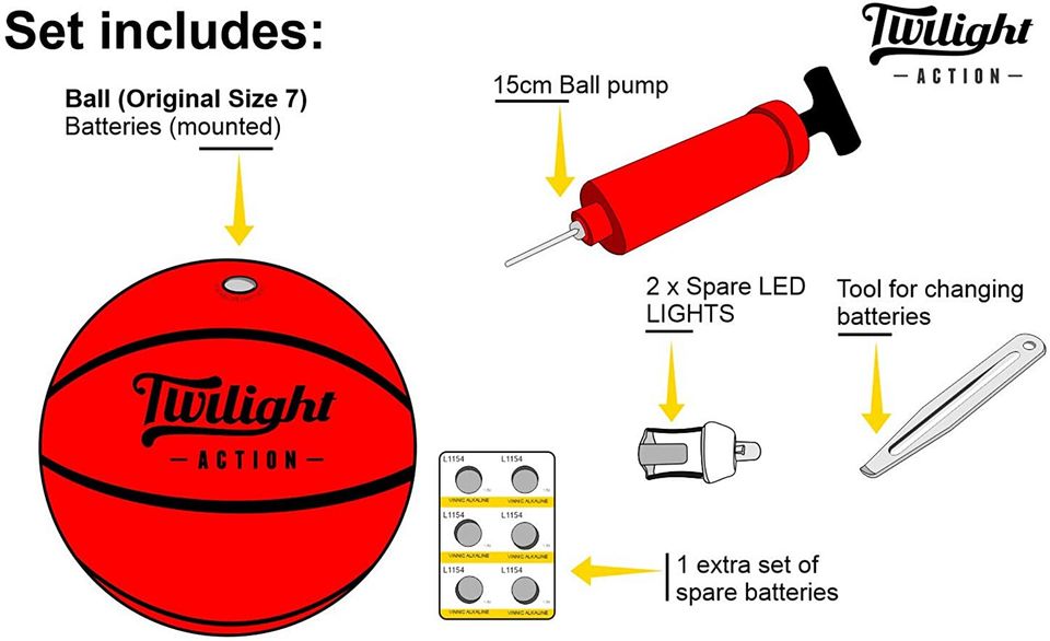 LED Light Up Basketball, Official Size & Weight Lighted Basketball with Pump