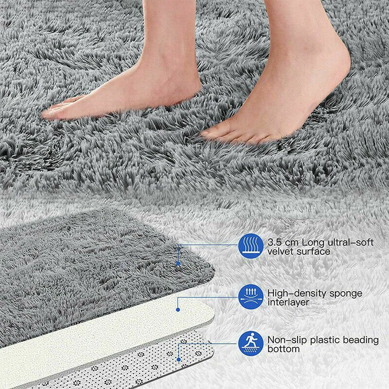 Fluffy Faux Fur Sheepskin Rug Non Slip Large Floor Carpet Rugs Mat Plush Soft