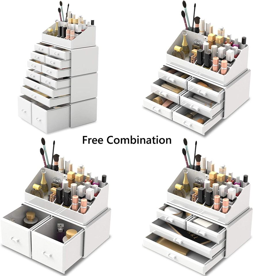 Makeup Cosmetic Organizer Storage Drawers Display Boxes Case with 12 Drawers