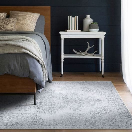 Stunning Large Grey Distressed Allover Carpets Washable