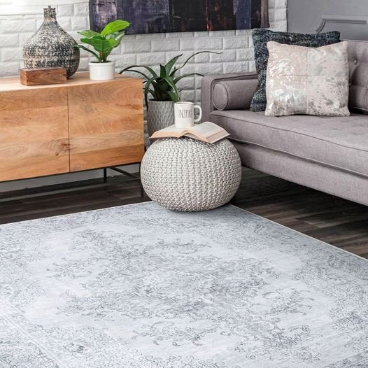 Stunning Large Grey Distressed Allover Carpets Washable