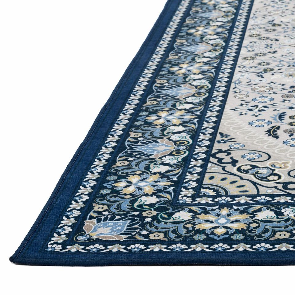 Great Price Large Floor Rug Navy Blue Super Traditional Vintage Persian Carpet 200x290CM