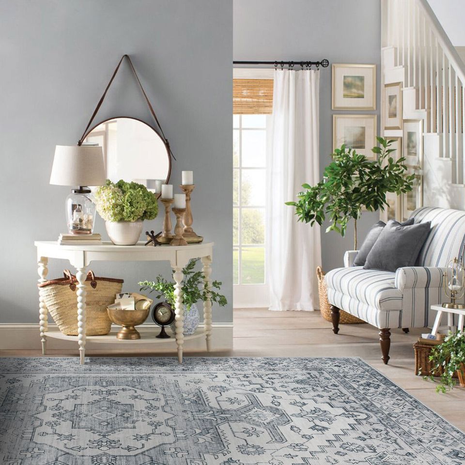 Extra Large Rug Light Grey Super Soft Bohemian Lounges Carpet Corridor Runners