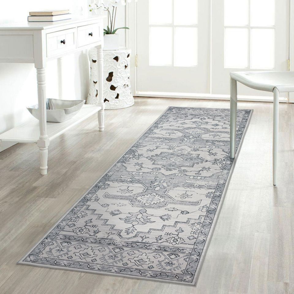 Extra Large Rug Light Grey Super Soft Bohemian Lounges Carpet Corridor Runners