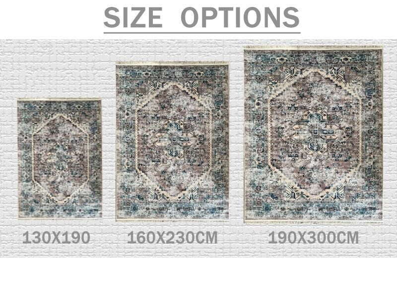 Blue Gold Carpet Rugs Area Modern Carpet Rug Large Bedroom Living Room Anti-Slip