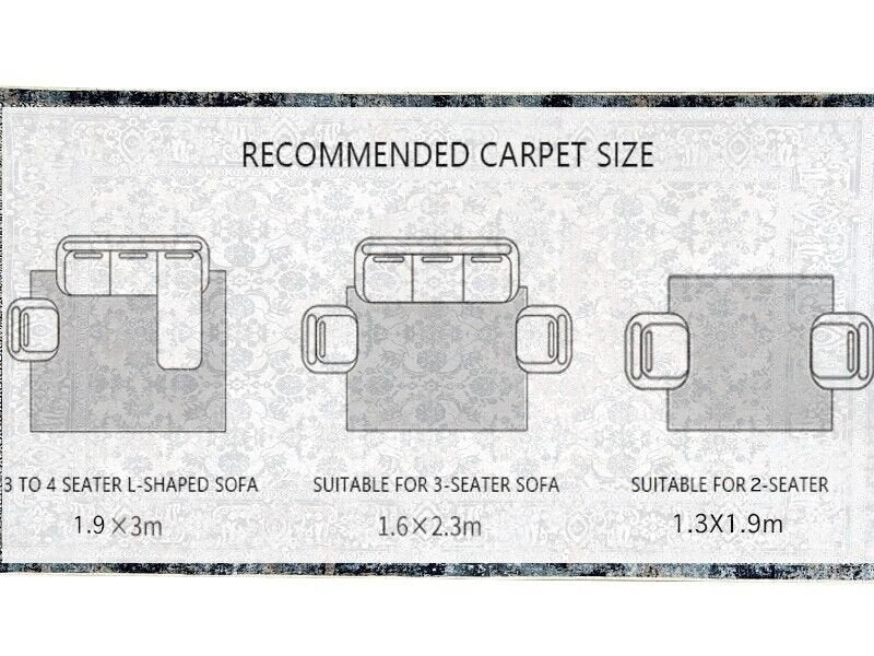 Blue Gold Carpet Rugs Area Modern Carpet Rug Large Bedroom Living Room Anti-Slip