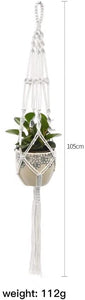 4 Pack Plant Hanger and 4 PCS Hooks Indoor Outdoor Hanging Plant Holder Hanging Planter Stand Flower Pots for Decorations Handmade Cotton Rope Hanging Planters Set Holder Stand Boho Home Decor