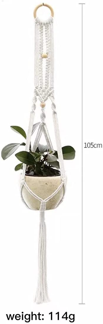 4 Pack Plant Hanger and 4 PCS Hooks Indoor Outdoor Hanging Plant Holder Hanging Planter Stand Flower Pots for Decorations Handmade Cotton Rope Hanging Planters Set Holder Stand Boho Home Decor