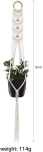 4 Pack Plant Hanger and 4 PCS Hooks Indoor Outdoor Hanging Plant Holder Hanging Planter Stand Flower Pots for Decorations Handmade Cotton Rope Hanging Planters Set Holder Stand Boho Home Decor