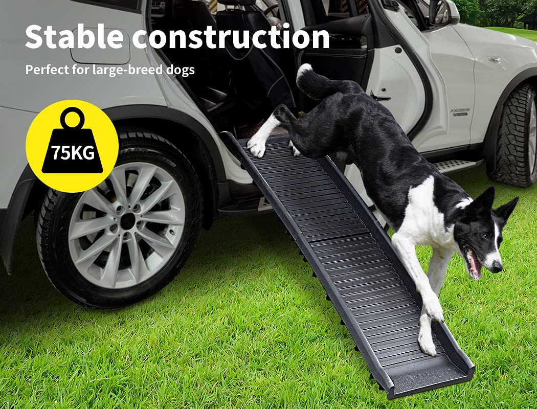 Folding Dog Ramp for SUV Truck Pet Safety Stairs Portable Non-Slip Ladder