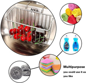 Kitchen Sponge Holder, Aiduy Sink Caddy Brush Soap Dishwashing Liquid Drainer Rack - Stainless Steel