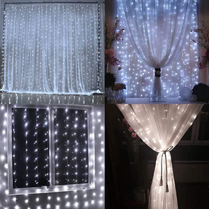 LED Curtain Lights, USB & Battery Powered LED Icicle Lights, 300 LEDs