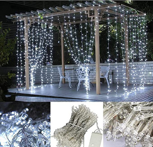 LED Curtain Lights, USB & Battery Powered LED Icicle Lights, 300 LEDs