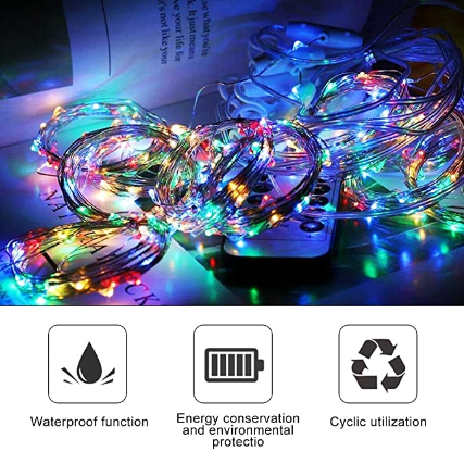 Anpro 4 Color Window Curtain String Light, Warm White & Multicolor 320LED Fairy Starry Lights