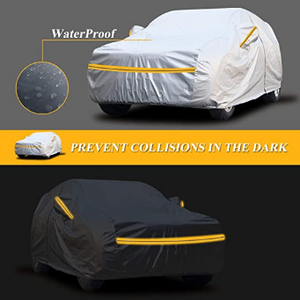 Autsop Car Cover Waterproof all Weather, 6-Layers Car Covers for Automobiles Snowproof Sunproof Dustproof Windproof Hail Protection Outdoor, Full Exterior Covers with Cotton, Universal Fit for SUV/JEEP up to 200"