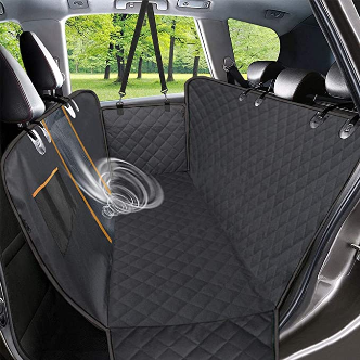 Dog Car Seat Cover, Waterproof Pet Seat Cover with Mesh Visual Window & Seat Belt Opening