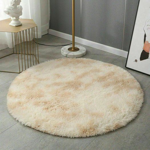 Round Floor Rugs Shaggy Rug Soft Fluffy Area Carpet Bedroom Living Room Mat Home