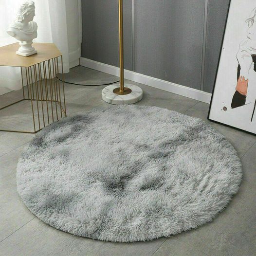 Round Floor Rugs Shaggy Rug Soft Fluffy Area Carpet Bedroom Living Room Mat Home