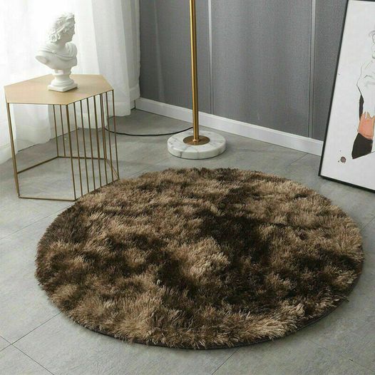 Round Floor Rugs Shaggy Rug Soft Fluffy Area Carpet Bedroom Living Room Mat Home