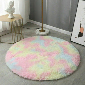 Round Floor Rugs Shaggy Rug Soft Fluffy Area Carpet Bedroom Living Room Mat Home