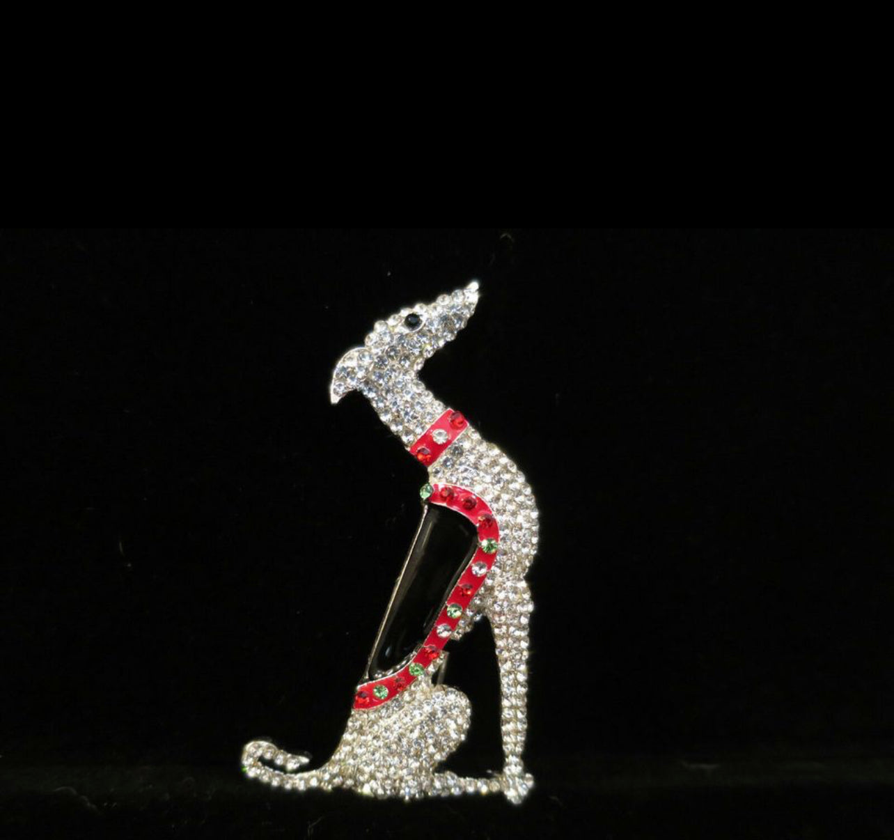 Wonderful Vintage Art Deco design Greyhound or Borzoi Dog Rhinestone Brooch