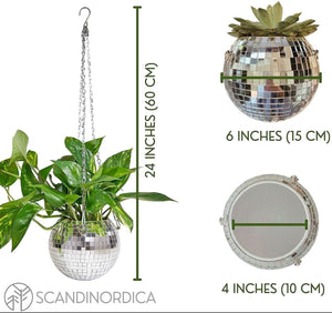 Disco Ball Planter - 15 cm Hanging Disco Ball Planter Pot Plant Hanger