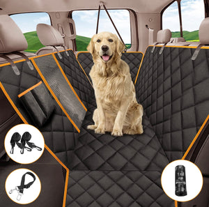 Dog Car Protector, Dog Car Seat Cover, Waterproof Pet Seat Cover Protector for Car with Mesh Visual Window & Seat Belt