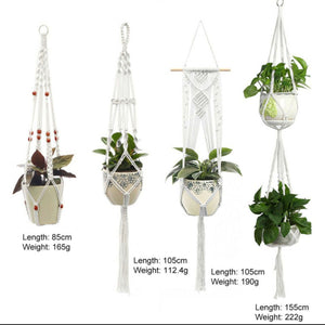 4pc Macrame Plant Hanger Indoor Outdoor Hanging Planter Stand Flower Pots Holder