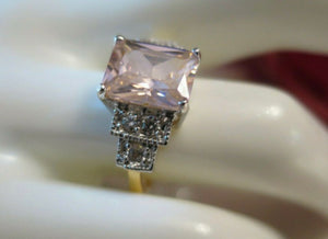 Vintage Jewellery Gold Ring Pink & White Sapphires Art Deco Design s