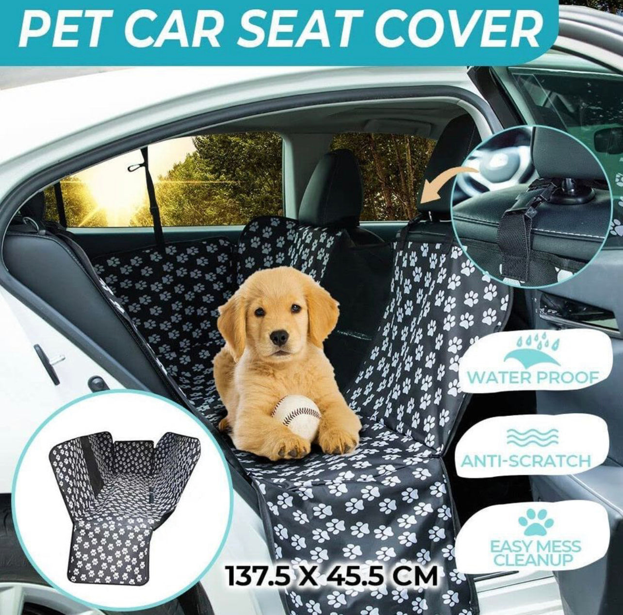 Dog Seat Cover Waterproof Pet Cover Hammock, Pet Seat Cover Nonslip Protector