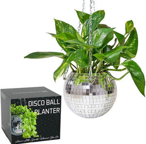 Disco Ball Planter - 15 cm Hanging Disco Ball Planter Pot Plant Hanger