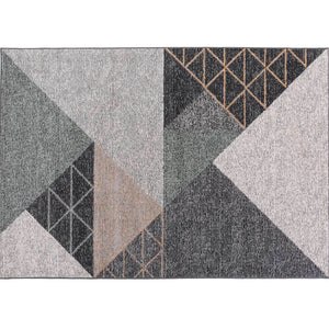 Extra Large Area Rug Charcoal Green Soft Triangle Carpet Rugs 240x340cm