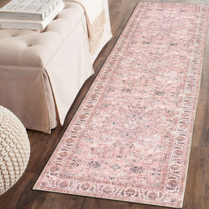 Large Rug Dusty Pink Beautiful Allover Distressed High Traffic Carpet Runner